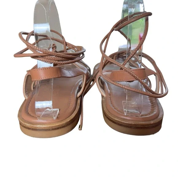 Stuart Weitzman Goldie Lace-Up Pearl Embellished Sandal Size 10AA - Picture 4 of 12